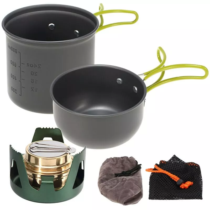 Mini Olla De Cocina Con Estufa De Alcohol Cookset Para Acampar Al Aire Libre Senderismo Mochilero Pesca,Verde En Oferta Mini Olla De Cocina Con Estufa De Alcohol Cookset Para Acampar Al Aire Libre Senderismo Mochilero Pesca