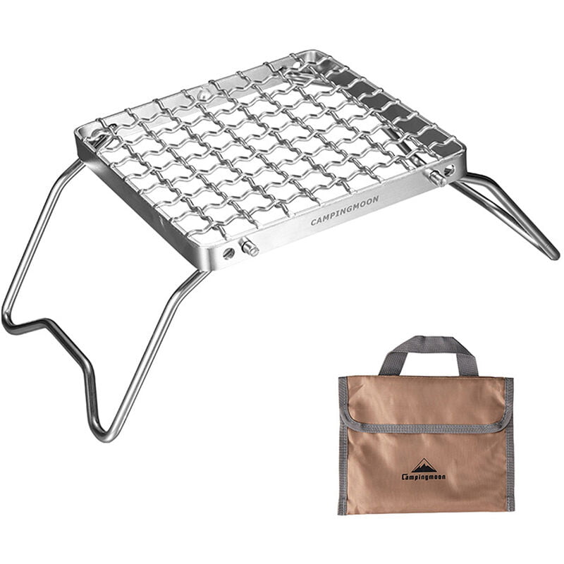 Mini parrilla plegable con equipo ajustable para acampar