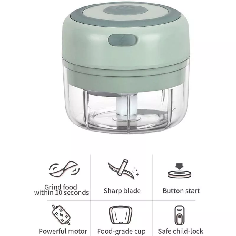 Mini Picadora De Ajo Electrica Para El Hogar, Picadora De Alimentos Con Dos Cuchillas, Picadora De Verduras Mini Picadora Para Ajo / Cebollas / En Oferta Mini Picadora De Ajo Electrica Para El Hogar
