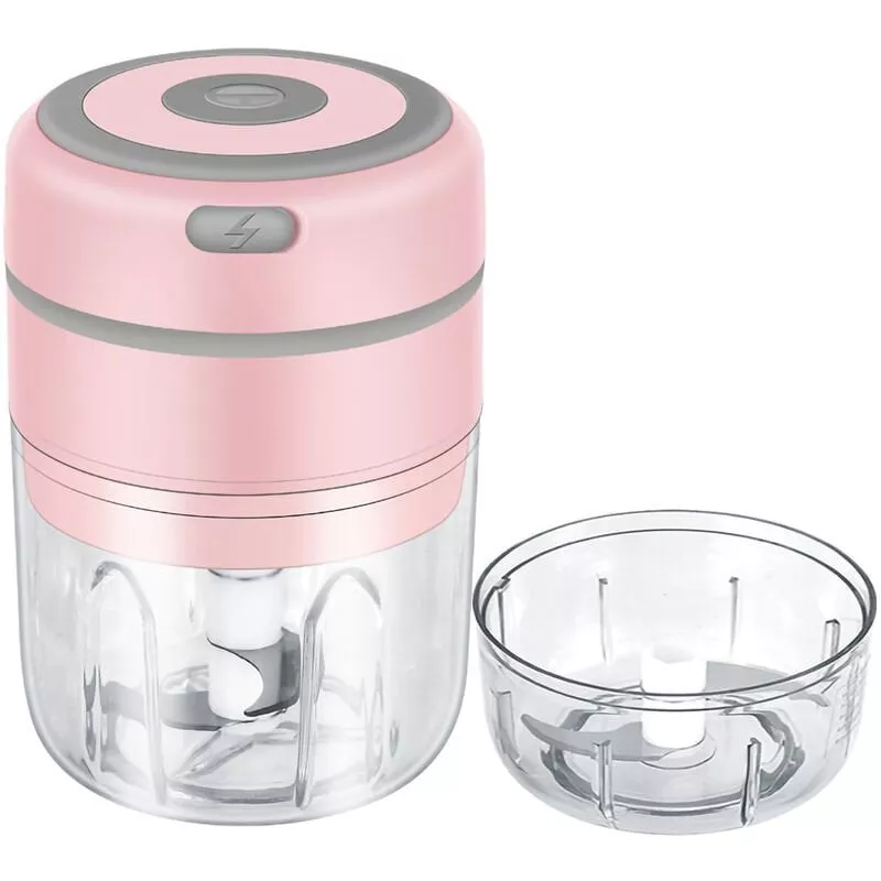 Mini Triturador De Ajo Inteligente Gadget De 100 Ml / 250 Ml, Procesador De Alimentos, Picador De Verduras Electrico De Carga Usb, Rosa Cabeza Alta En Oferta Mini Triturador De Ajo Inteligente Gadget De 100 Ml / 250 Ml